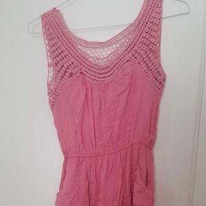 Papaya Sleeveless Dress with Pockets Pink